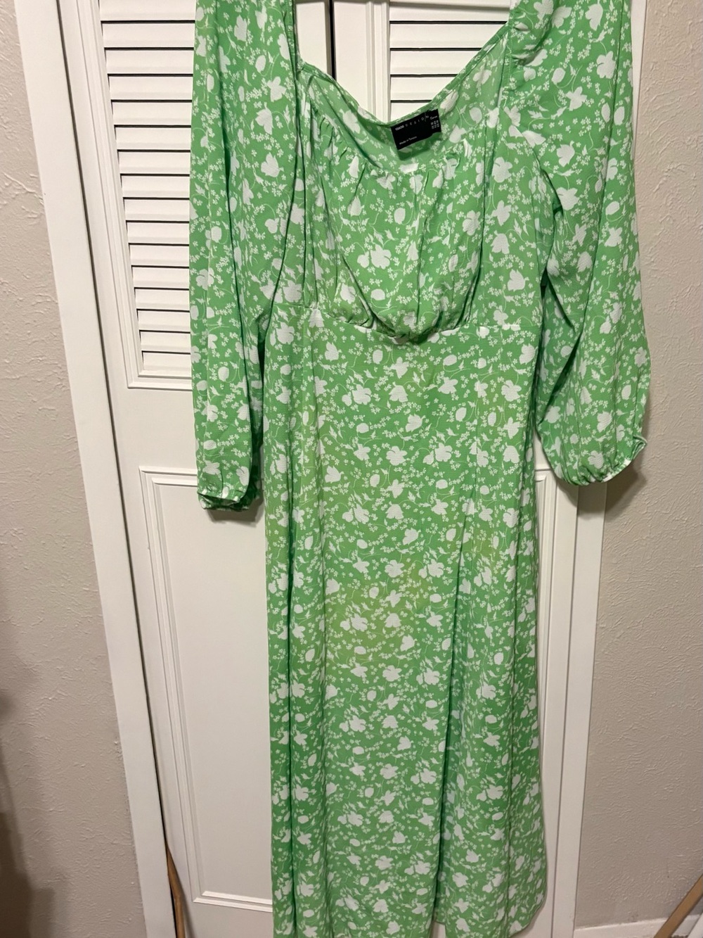 ASOS Curve Light Green Floral Maxi Dress